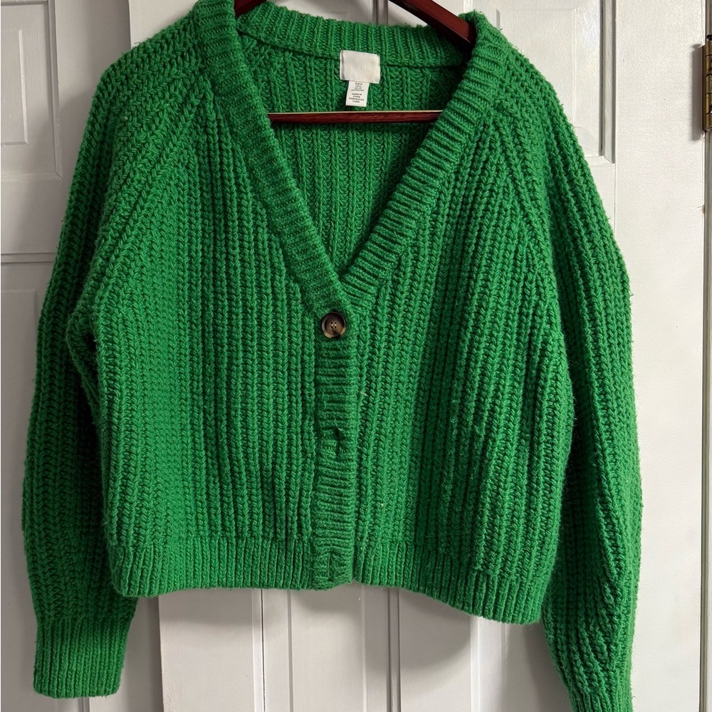 H&M Bright Green Women's Knit Cardigan